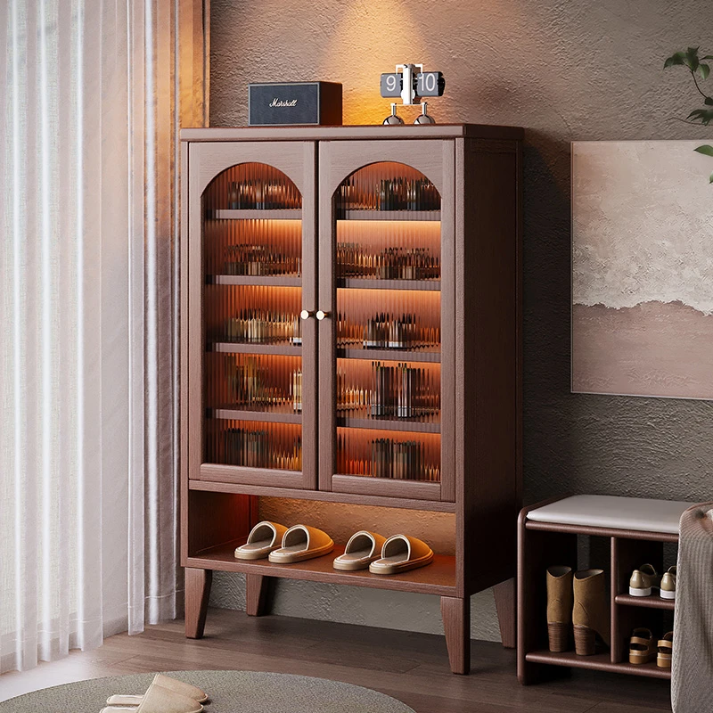 入户鞋柜家用门口收纳柜一体靠墙大容量储物2025新款室内防尘鞋架