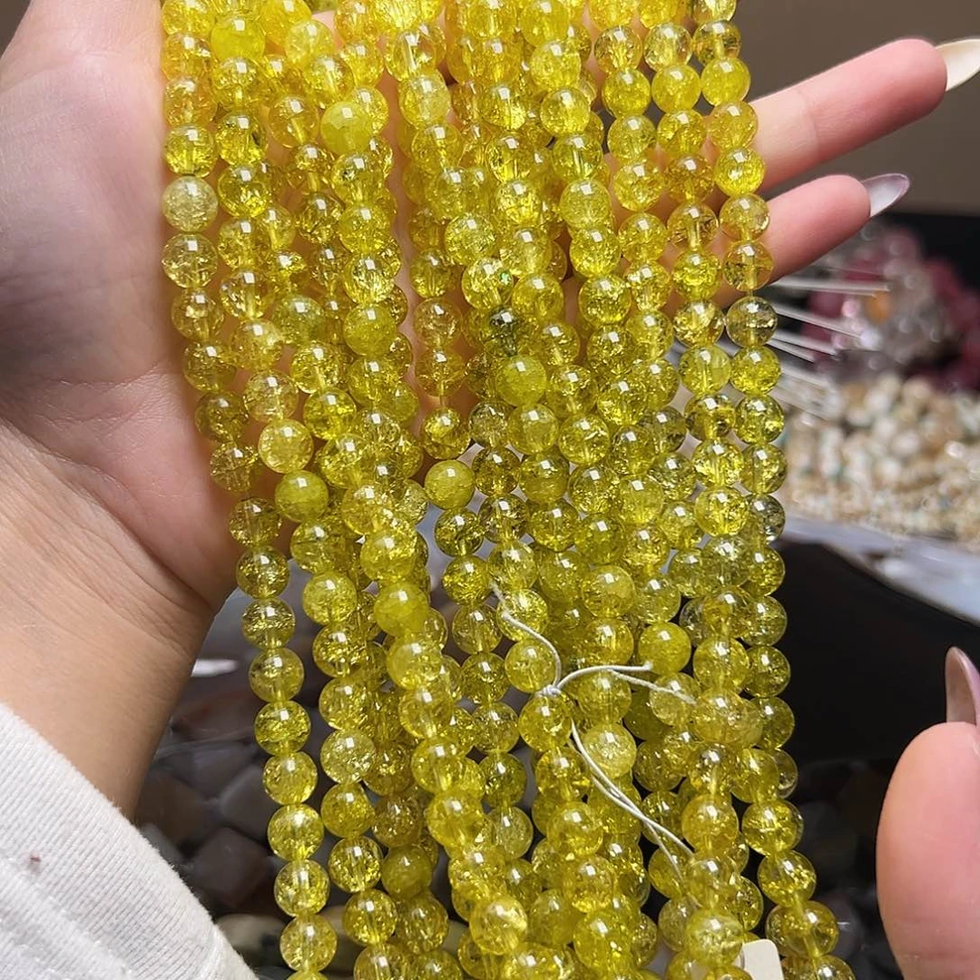 玛瑙/玉髓合金珠宝半成品d677 8m 黄水晶碎钻一条