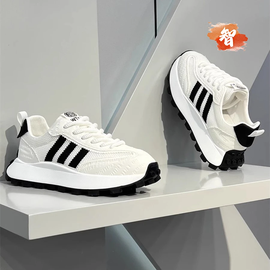 智冶男鞋夏学生透气2025新款网面运动休闲鞋软底老爹鞋潮流阿甘鞋
