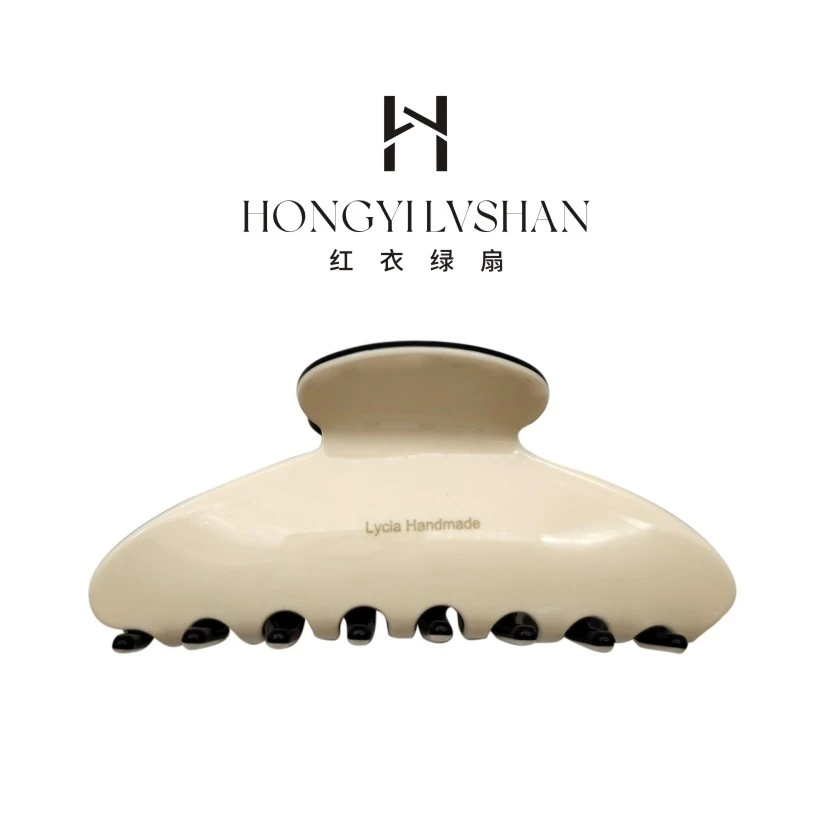 【黑米双色印字】适合中等发量！后脑勺鲨鱼夹发饰醋酸发夹ZJA787