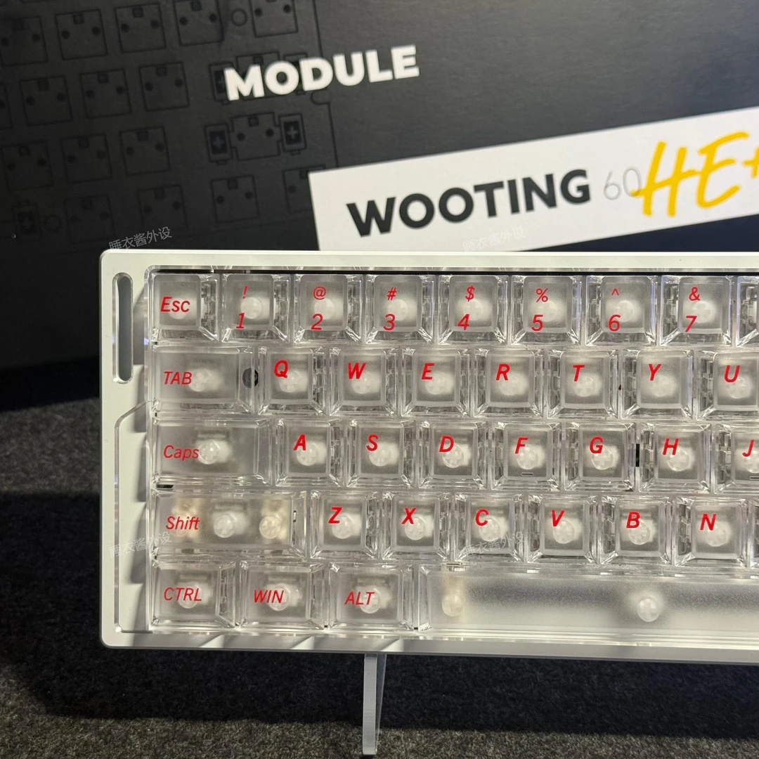 雾透冰川白PC键帽移印原厂透光适配wooting美加狮迈从等磁轴键盘