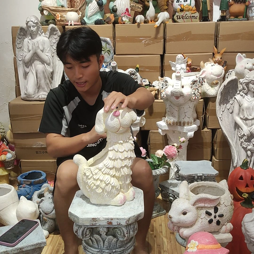 合成树脂奶油狗花盆2