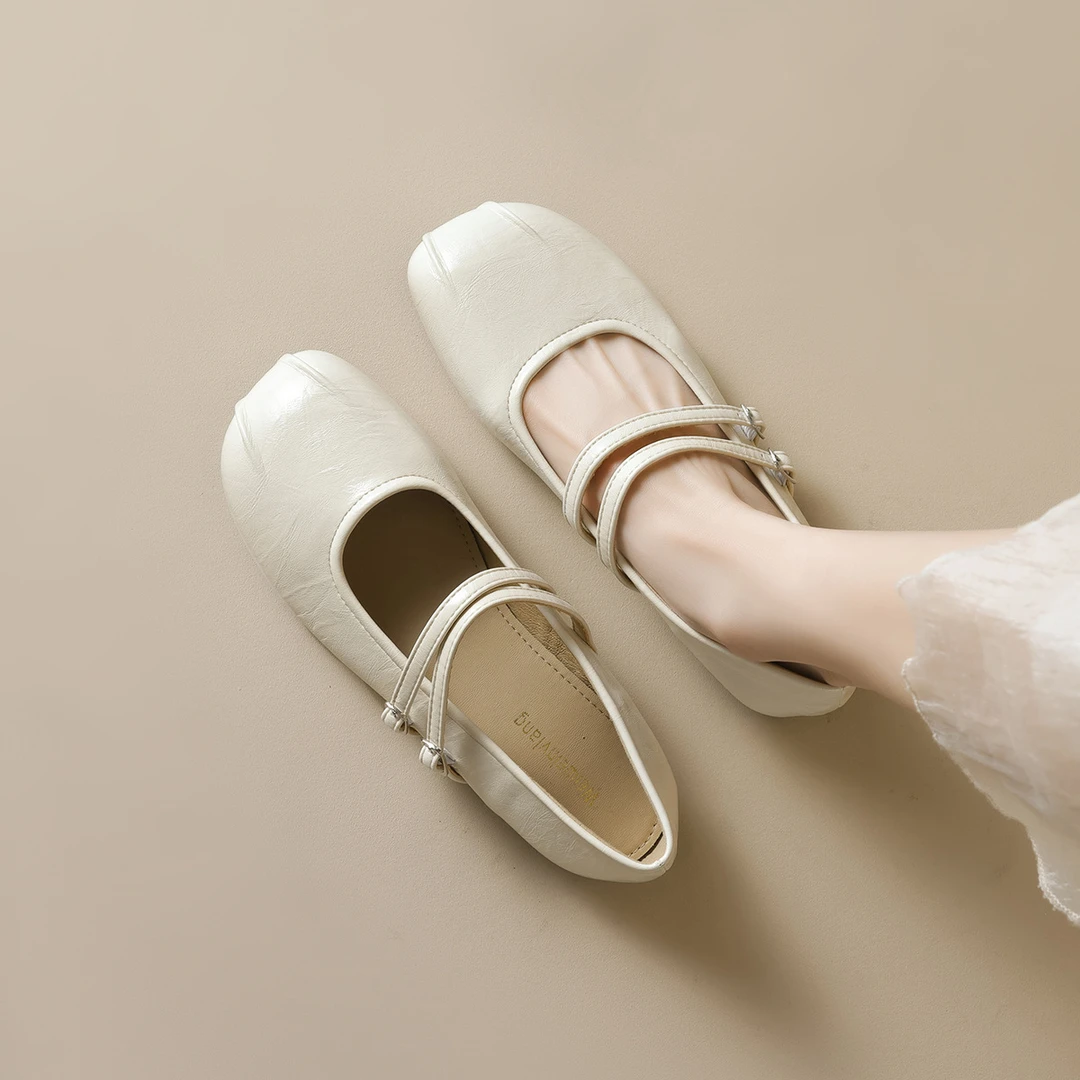 法式玛丽珍鞋一字带女鞋2025春秋新款仙女风浅口软底单鞋女