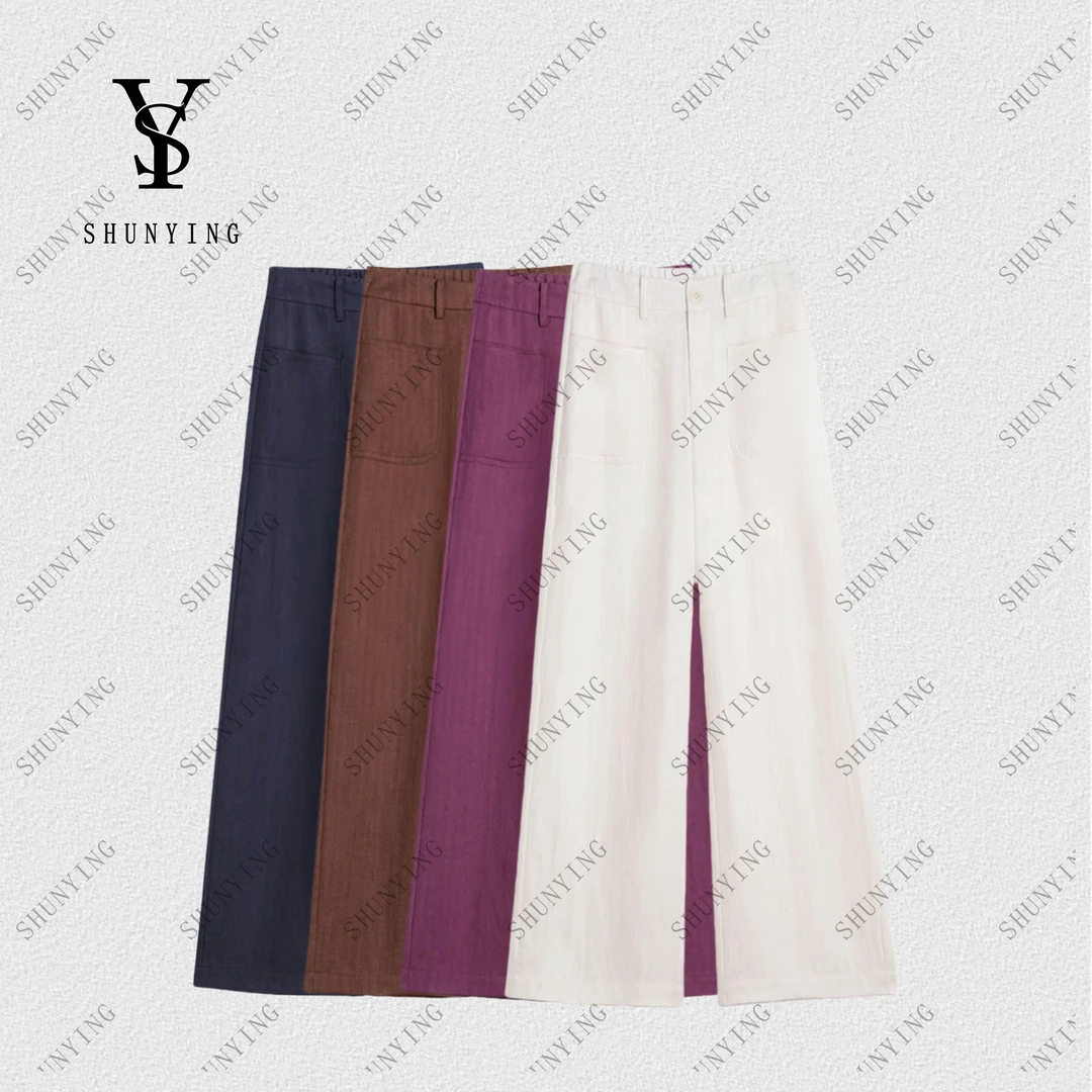 【仟娜】舒适自由~时髦高腰显瘦慵懒风透气休闲阔腿裤SY71XXK252065