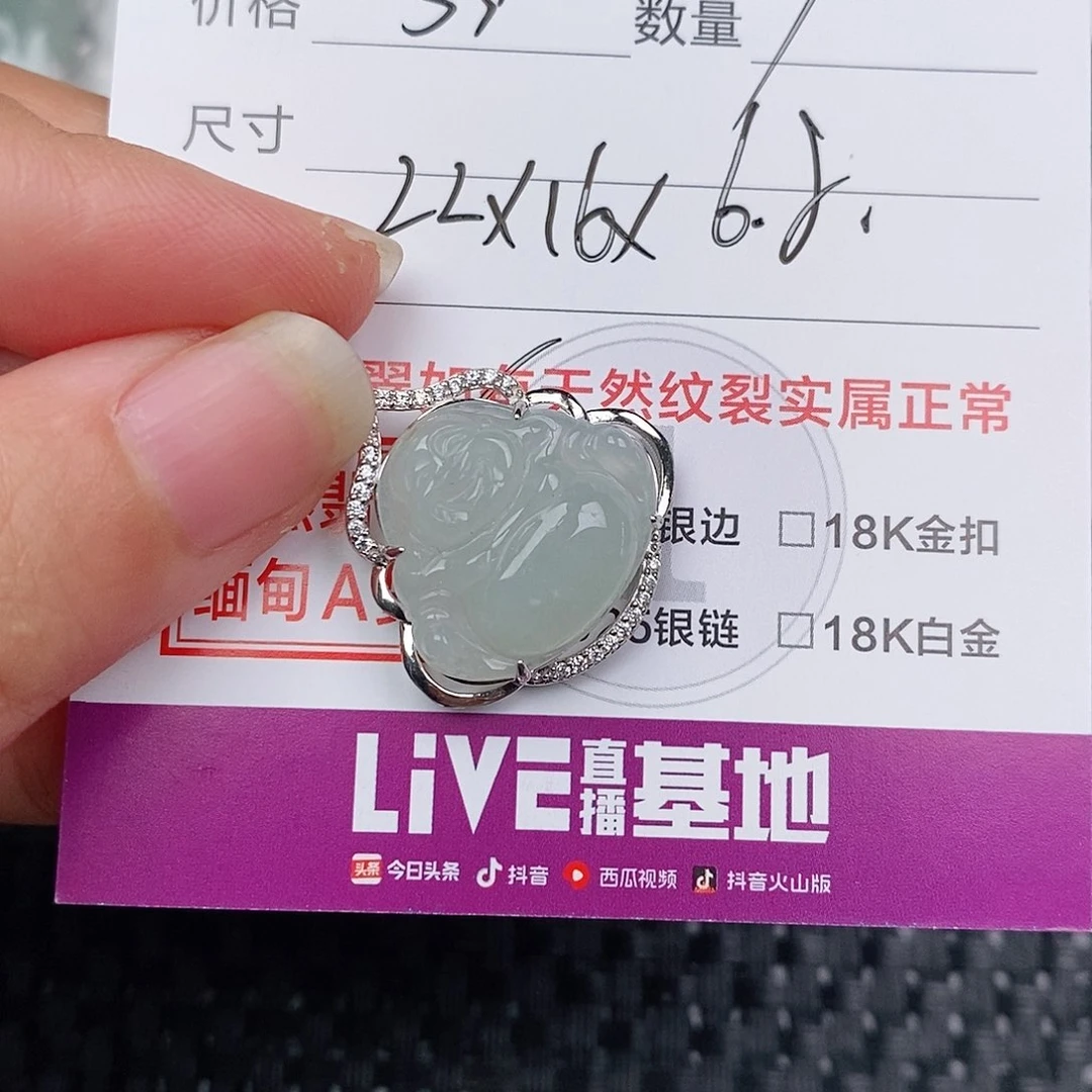 颈饰银S925镶嵌翡翠