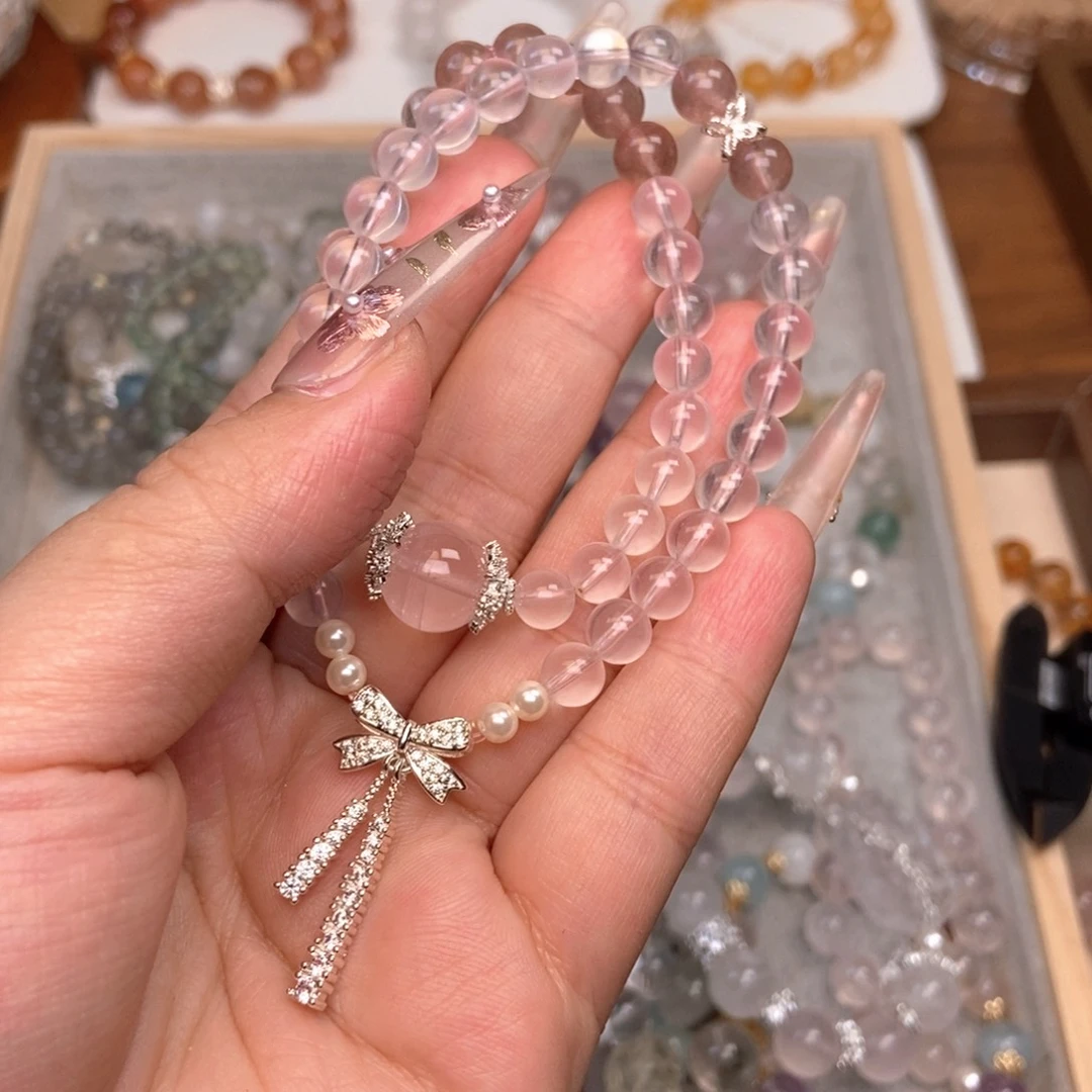 水晶手链未镶嵌粉水晶