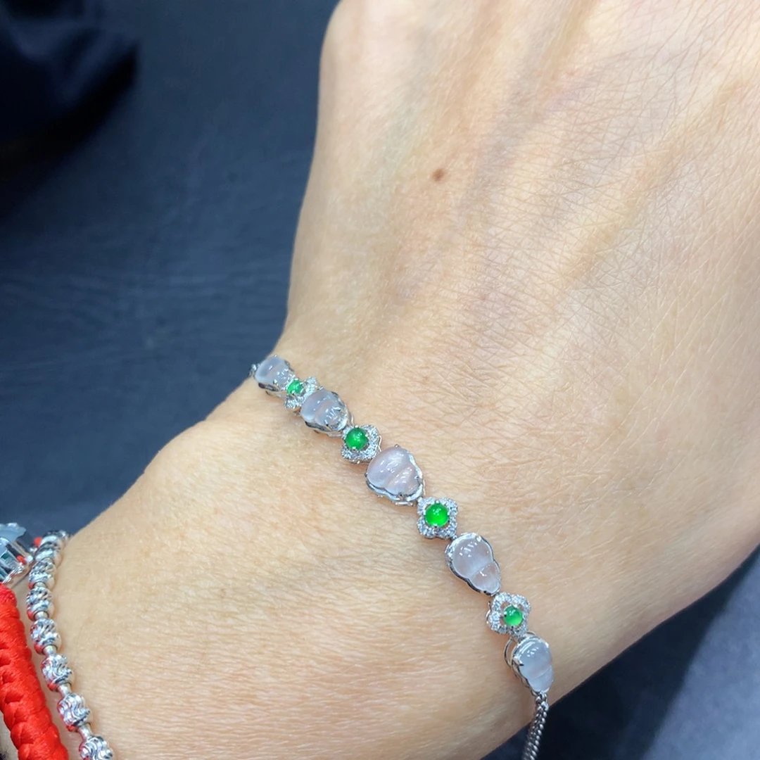 翡翠18K金镶嵌手链