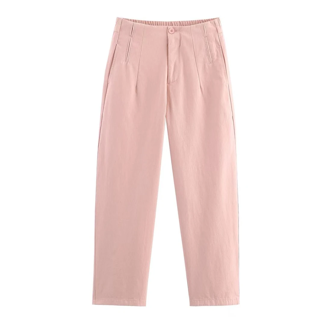 纯棉2025秋冬季新款100%纯棉斜纹重水洗不掉色弯刀裤休闲宽松女裤