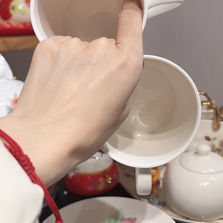 淡***雅瓷片小马克杯子2个cip