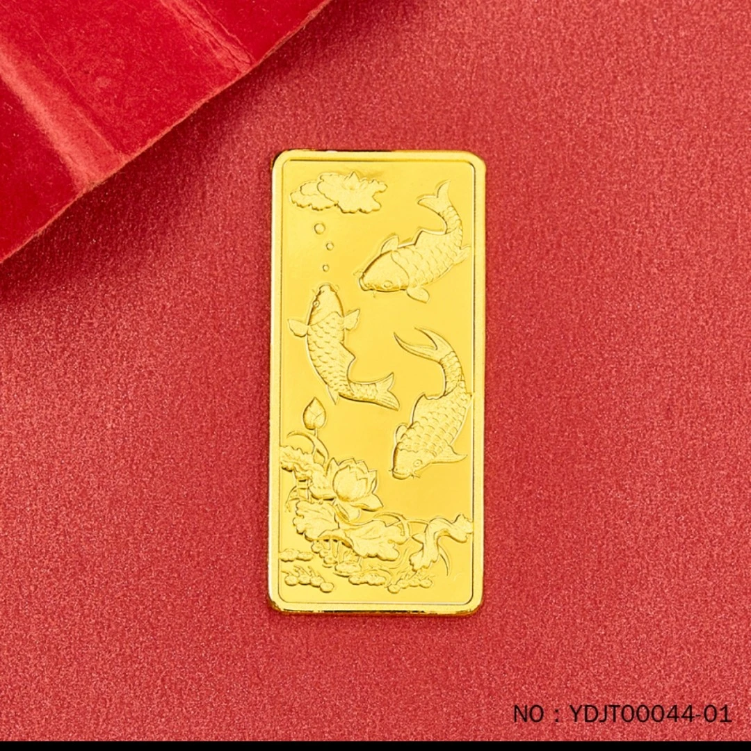 点哥黄金珠宝甄选足金年年有余金条