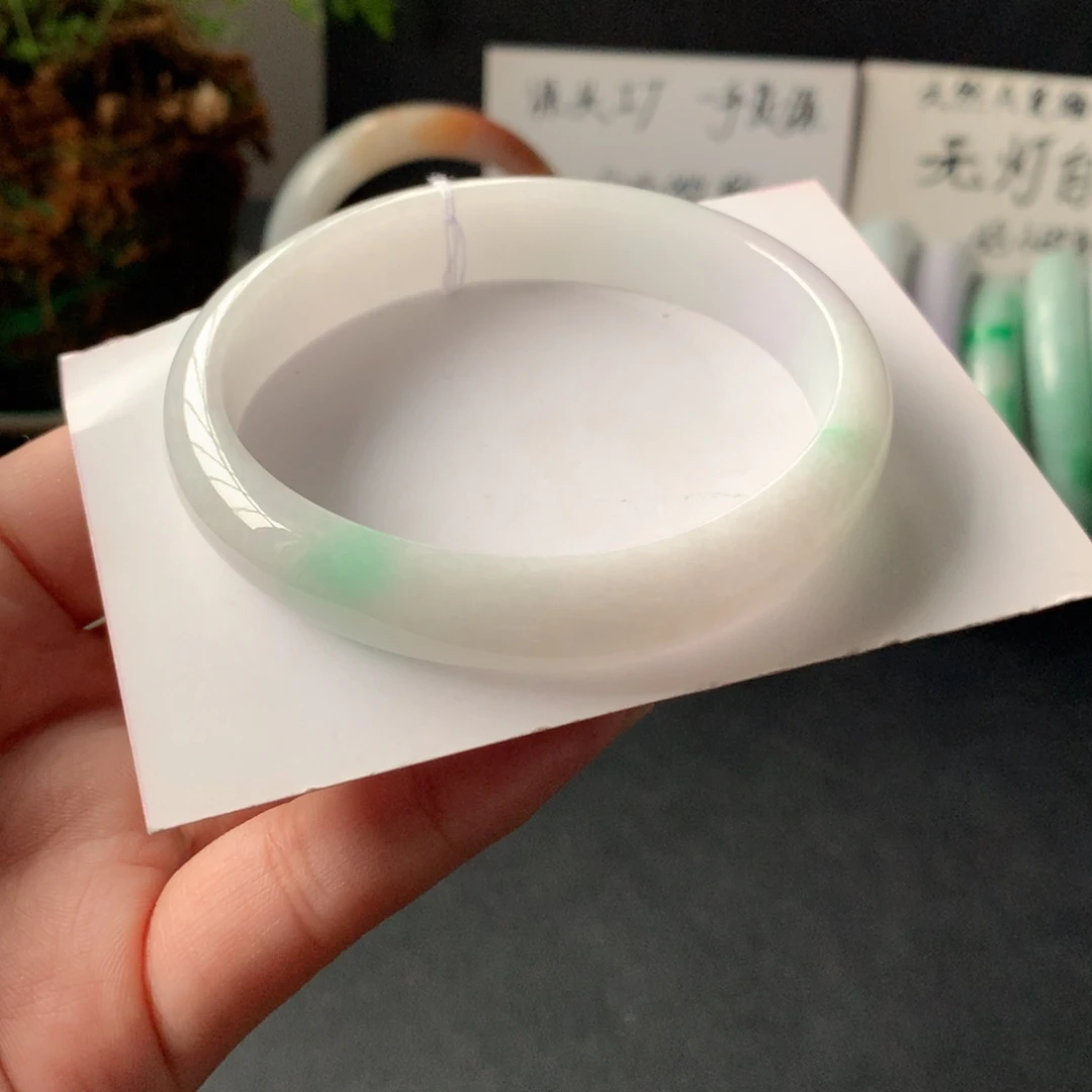 翡翠未镶嵌手镯21贵妃59.9-53.5-12.2-6.7