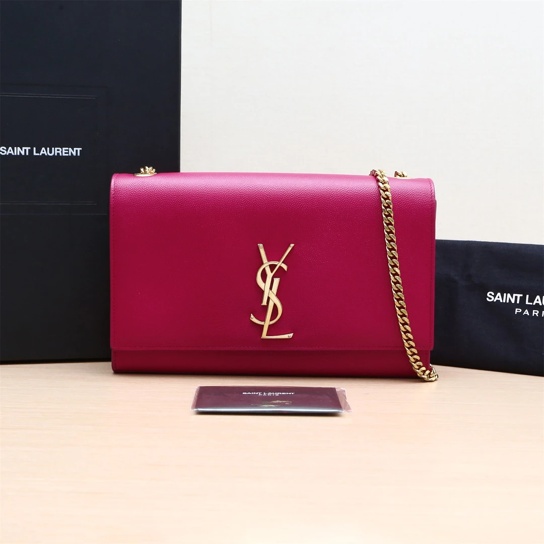 95新 YSL/圣罗兰 KATE 中号单肩包24粉色 P224186663