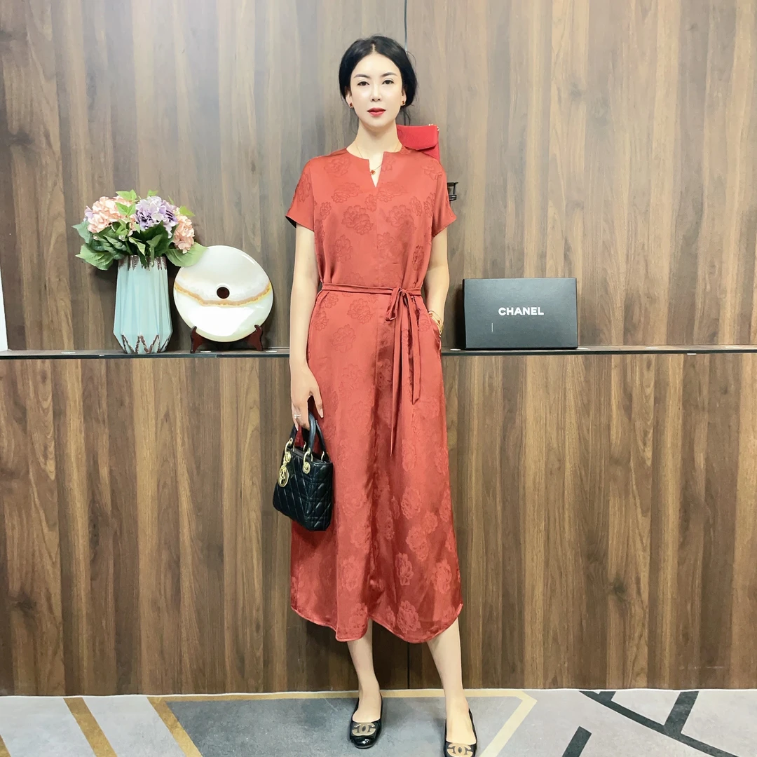 【牡丹】2025夏季新款花罗连衣裙
