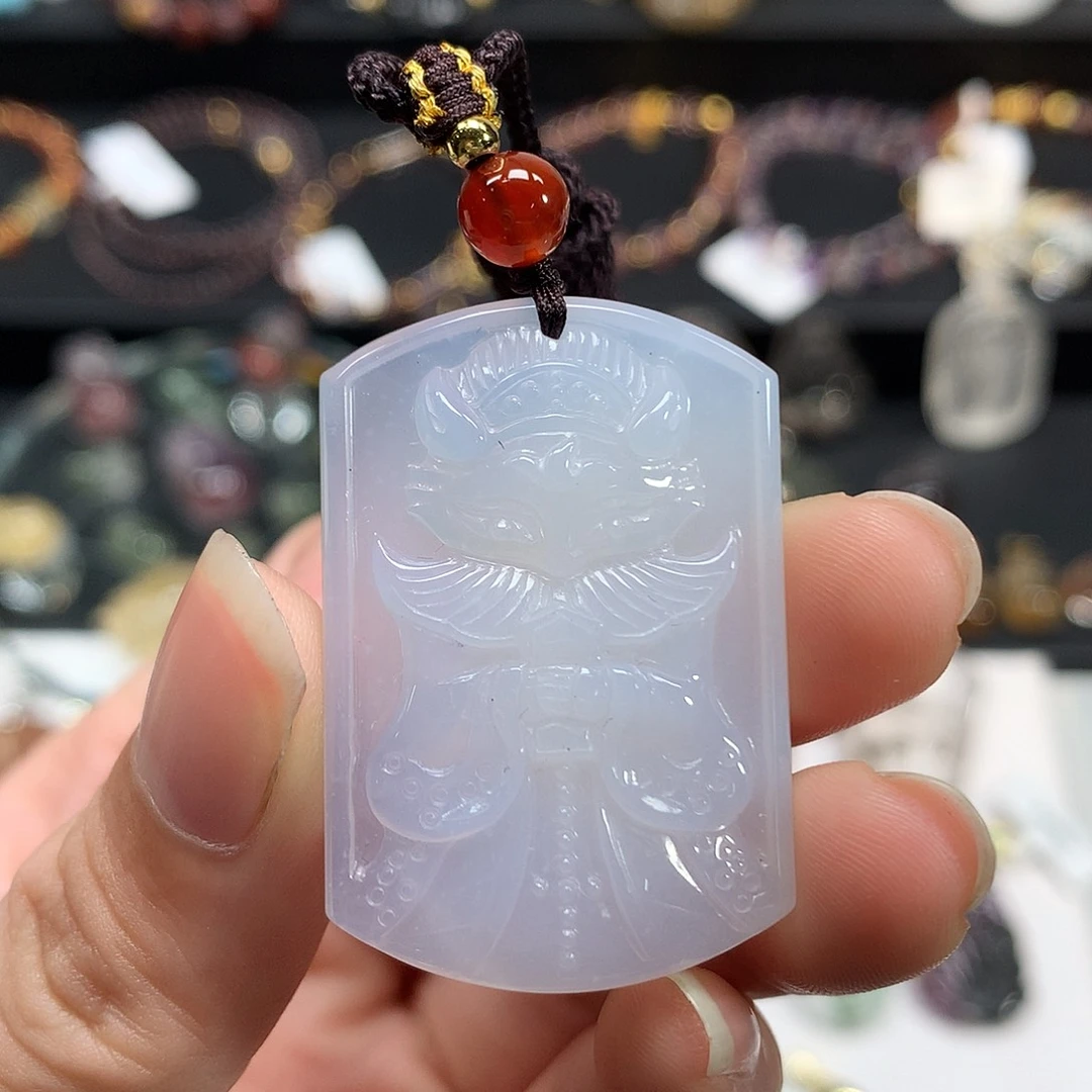 玛瑙/玉髓未镶嵌吊坠(不含链)蓝玉髓南天将军狐