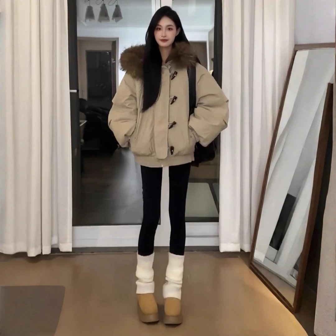 冬季流行风格小个子2025新款今年流行爆款羽绒棉服大毛领外套好看