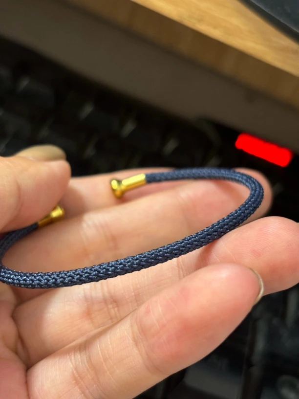 钛钢手镯 开口编绳手镯