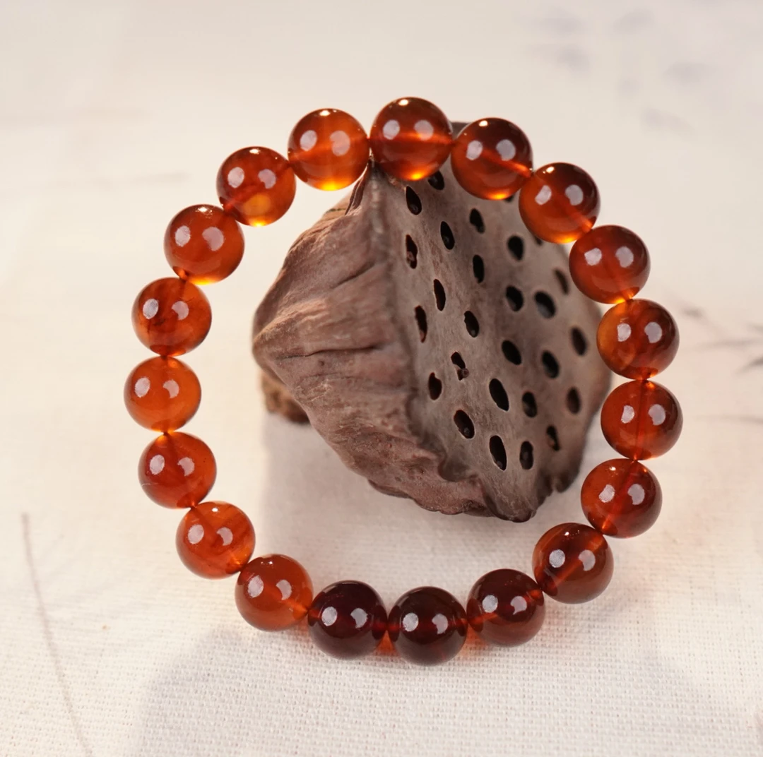 【亿景珠宝】10+缅甸灵草珀紫罗兰茶珀手串紫杉醇单圈时尚轻奢素圈