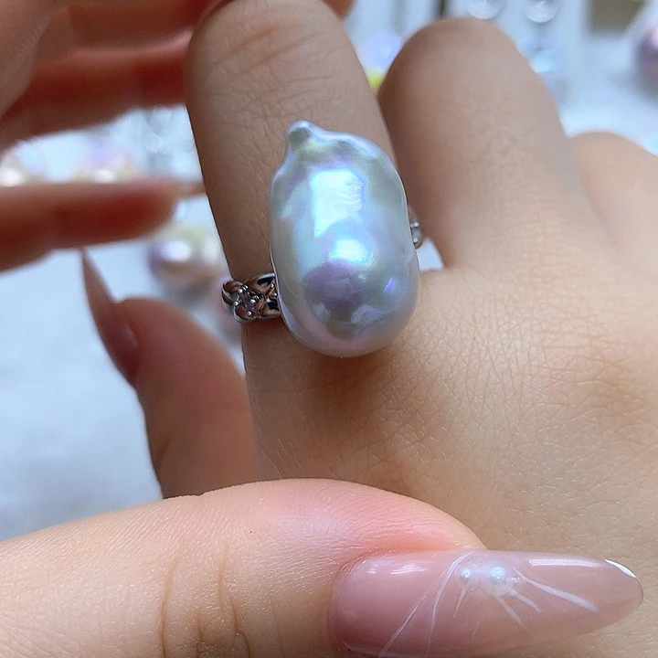 淡水珍珠耳饰银S925镶嵌