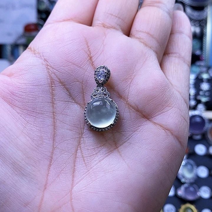 岫玉银S925镶嵌颈饰