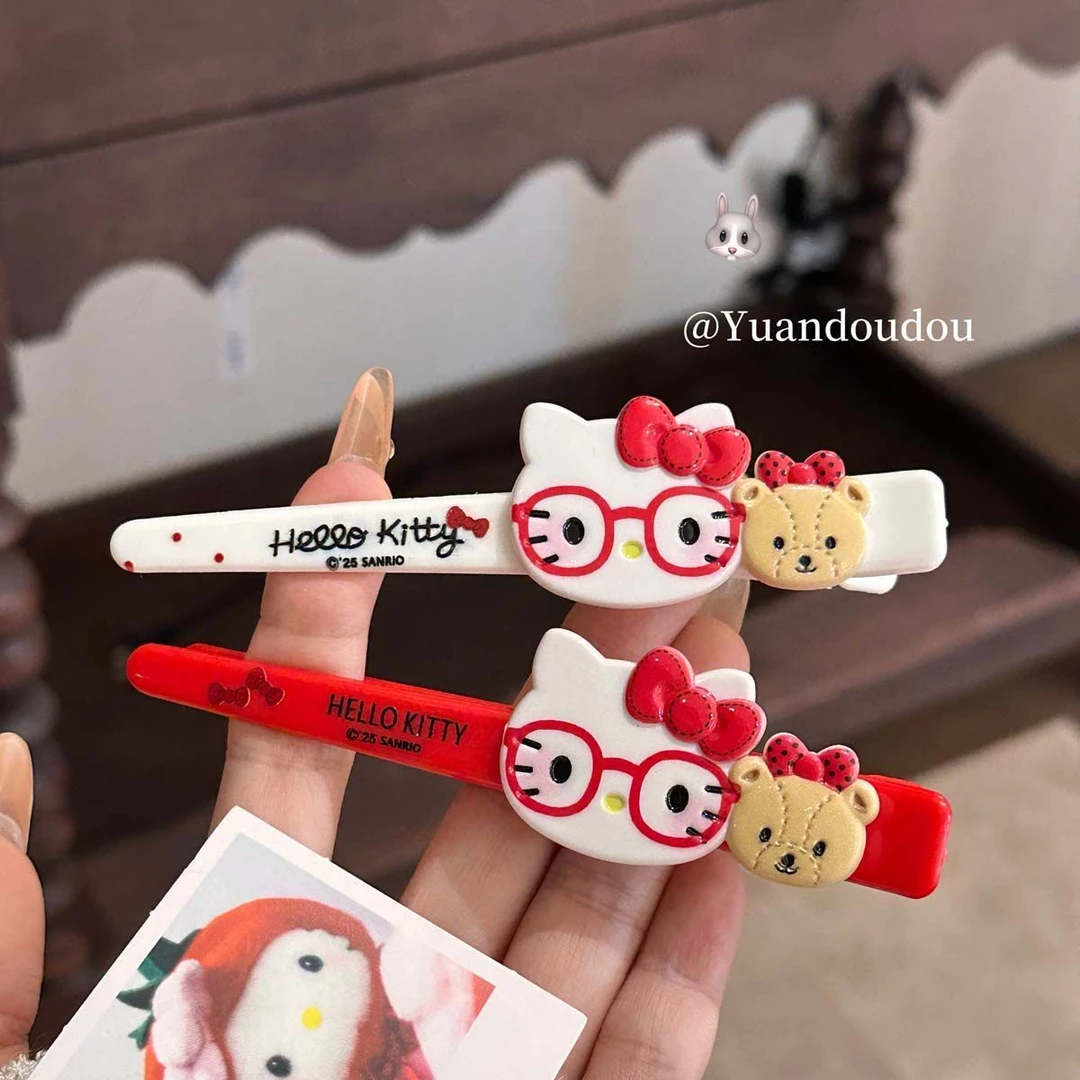 日系可爱kitty发夹大号鸭嘴刘海发夹卡通甜美少女凯蒂发饰收纳