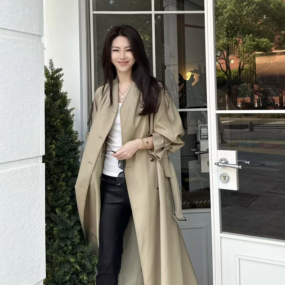 王嬛嬛MsLime25年新款【秋色】绵羊毛&醋纤气质百搭风衣 HD2C0198
