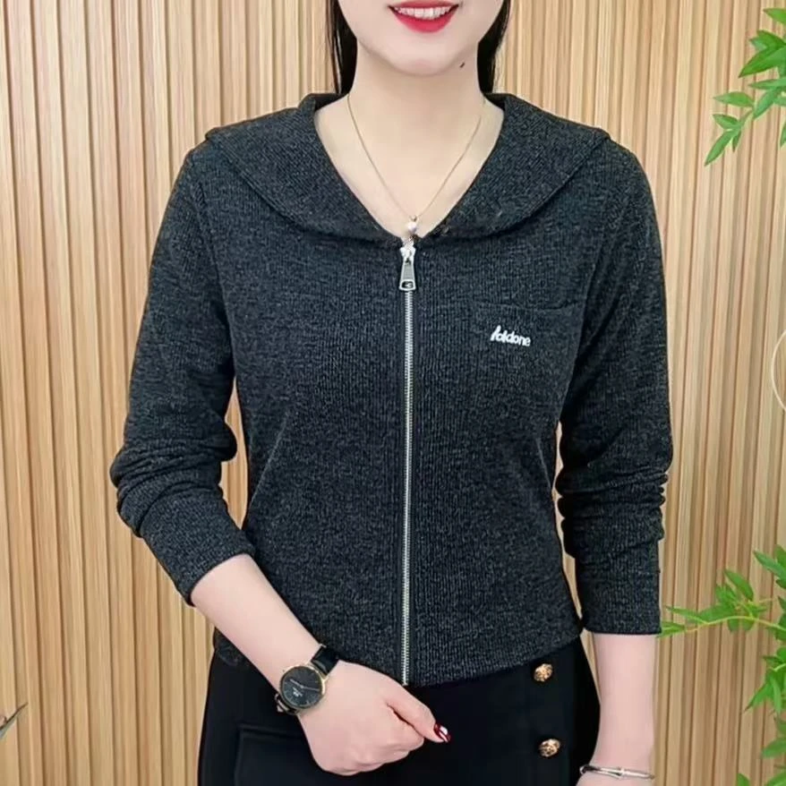 2025春季时尚洋气精选新品拉链刺绣简约百搭显瘦上衣A7650