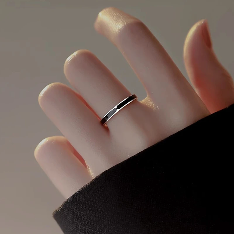 CUOOYINO/初影 925银戒指 【线条】精致设计感戒指女百搭气质开口戒