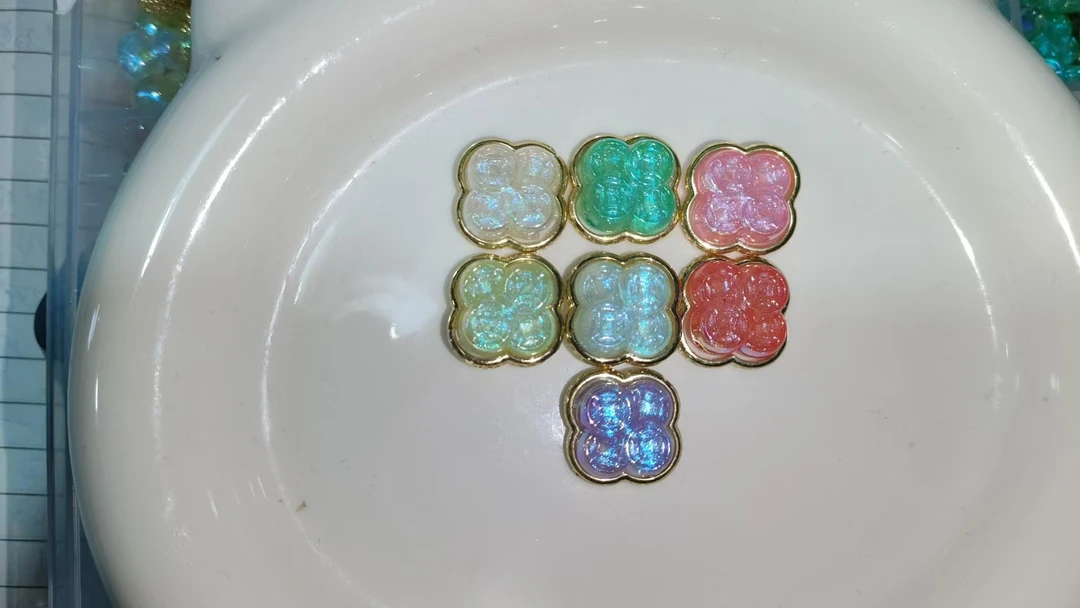 （海家）HD2953+AG50 冰美人四叶草铜钱穿珠成品17.5*17.5MM