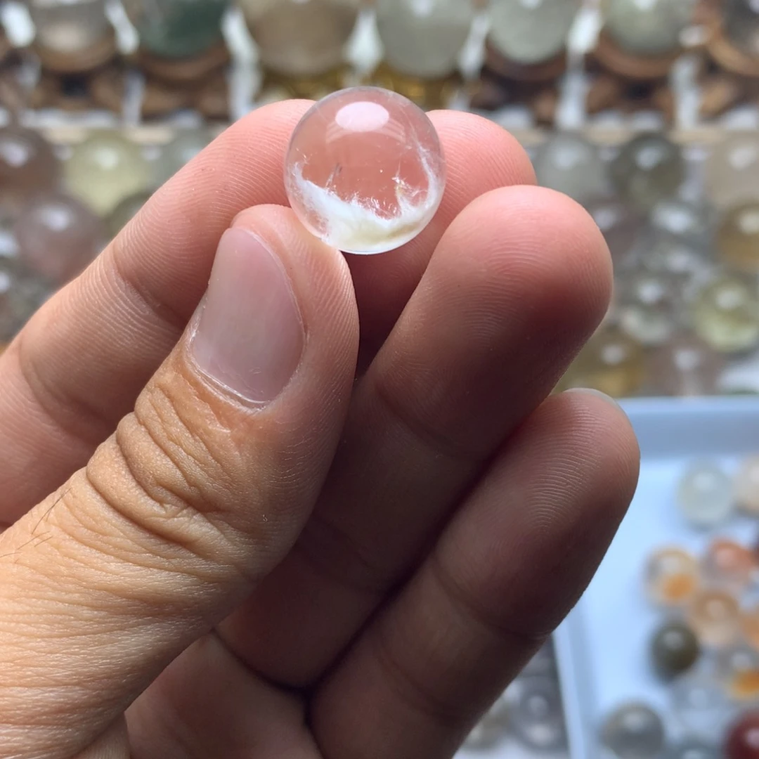 水晶珠宝半成品未镶嵌猫****号白兔毛球