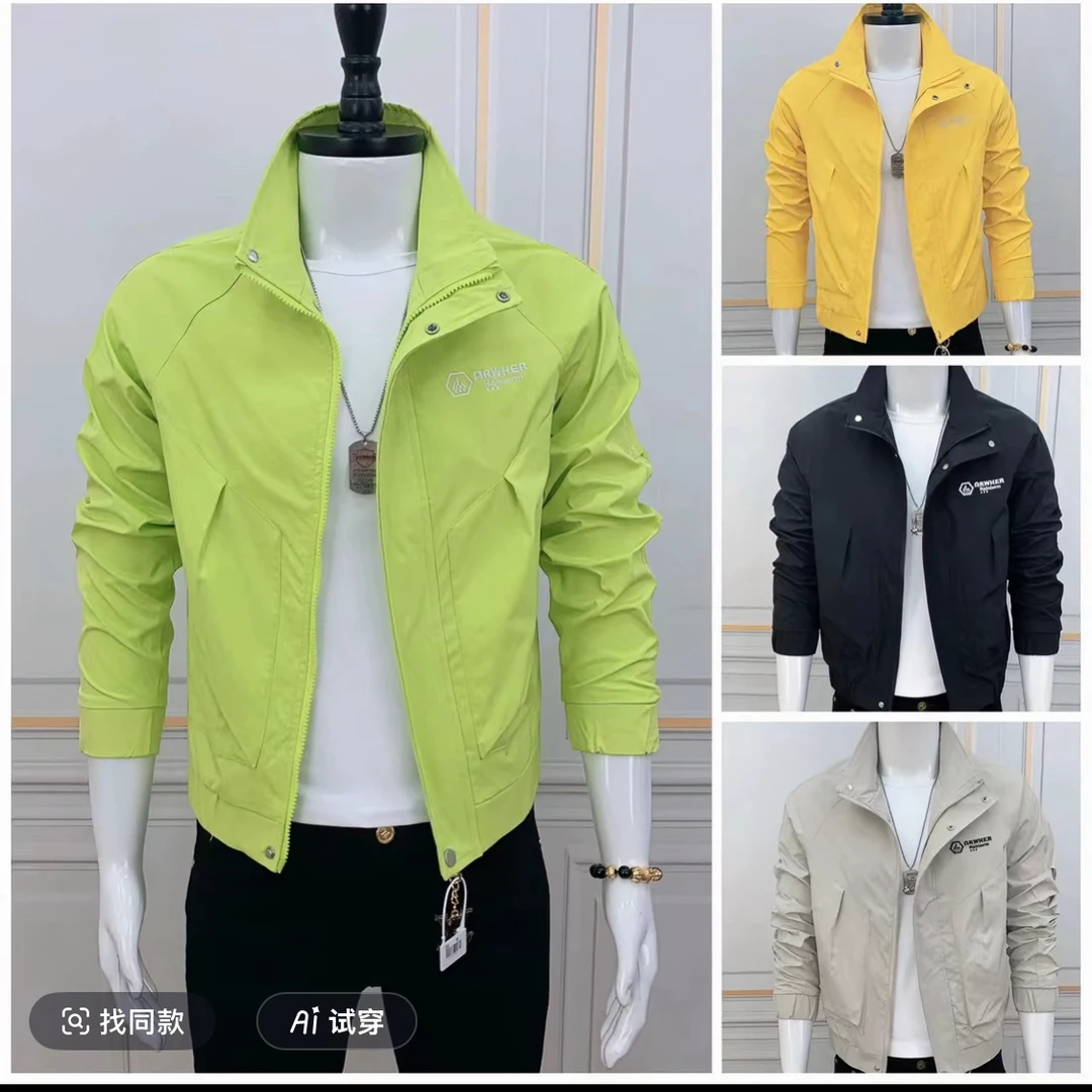 2025春秋季时尚潮流高品质休闲修身帅气刺绣字母帅气夹克外套292