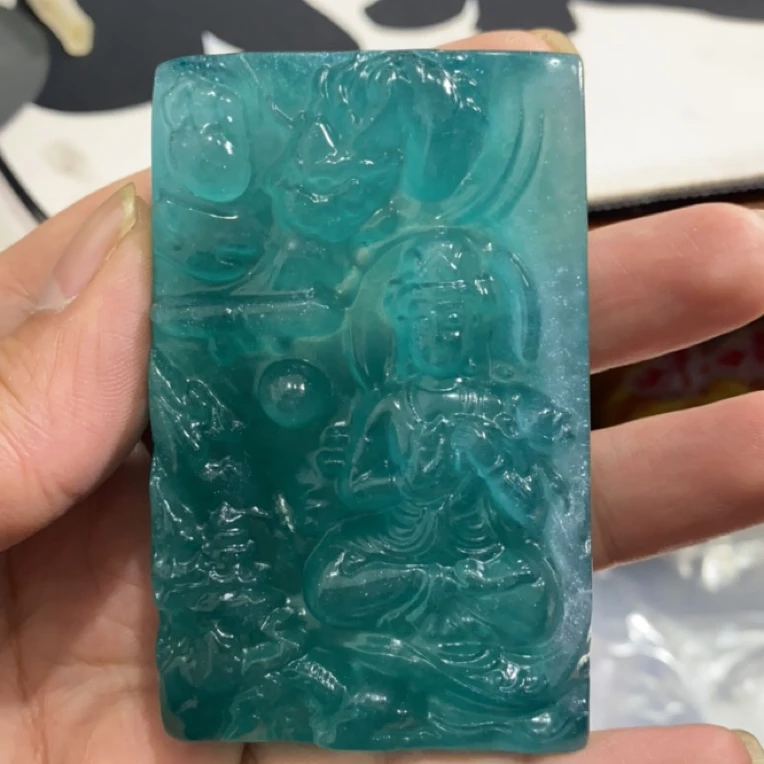 840  蓝水观音牌吊坠