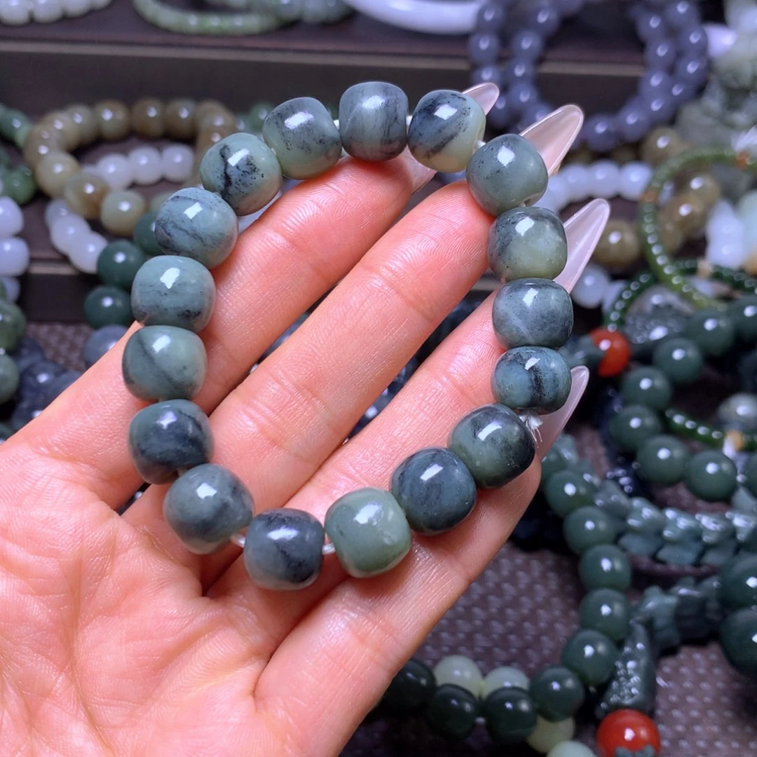 和田玉未镶嵌手串卡12