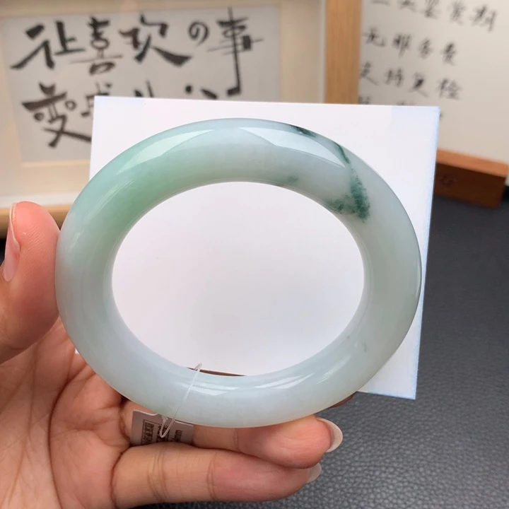 翡翠手镯未镶嵌翡翠手镯圆条55圈口