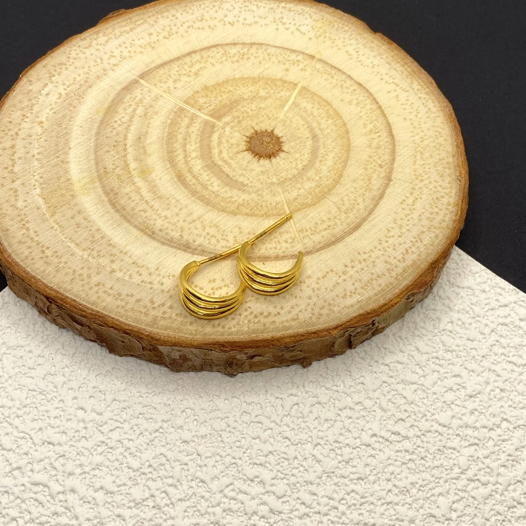 【金喜圆】足金999 猫爪耳钉（直针）/ 带钢印证书