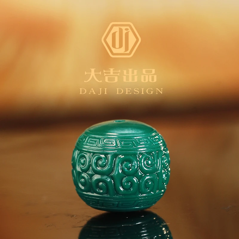 【大吉出品】LQ专属-地狱色回纹鼓珠顶珠文玩手串配饰配珠散珠腰珠