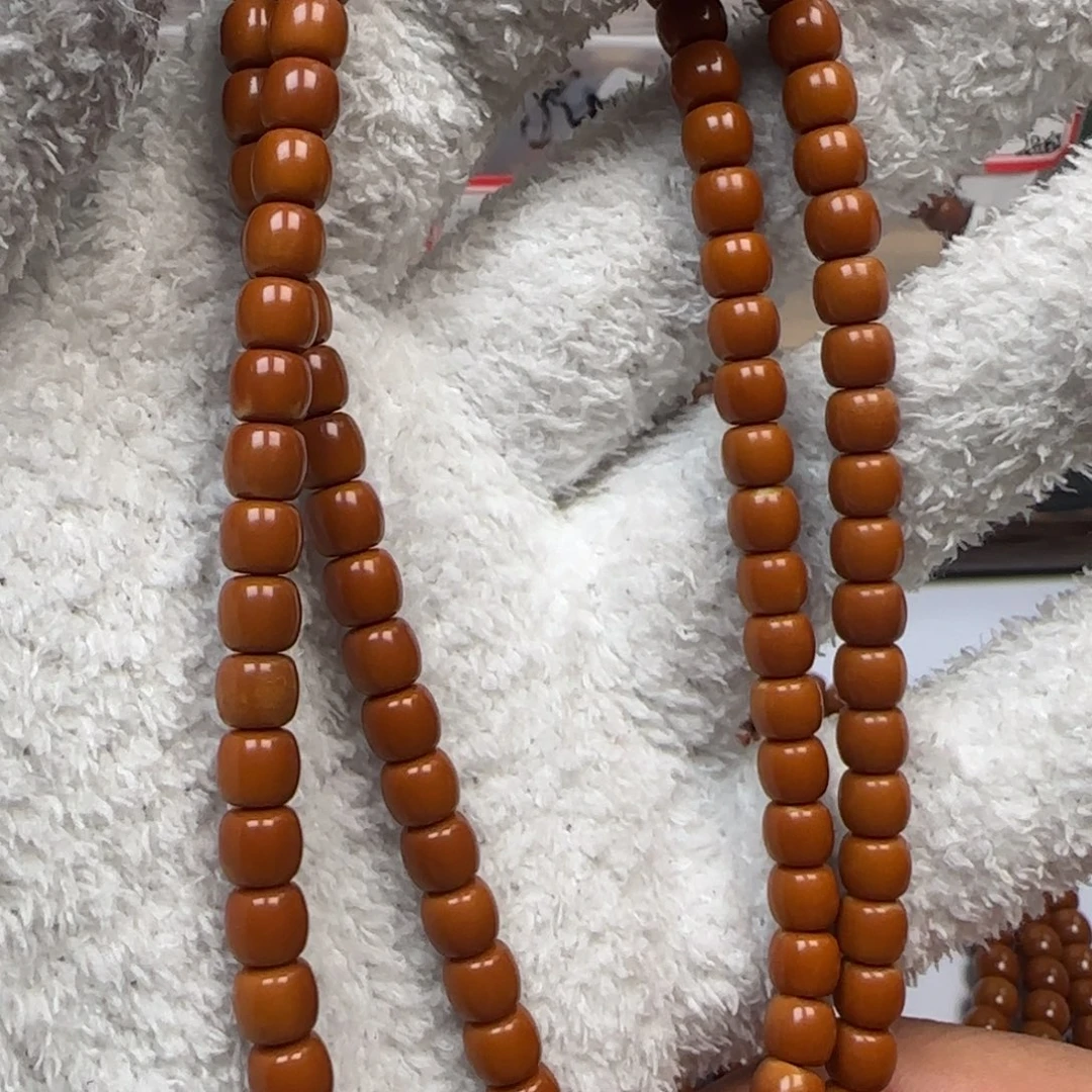 橄榄核手串老挝6.2mm微三花极限弧108