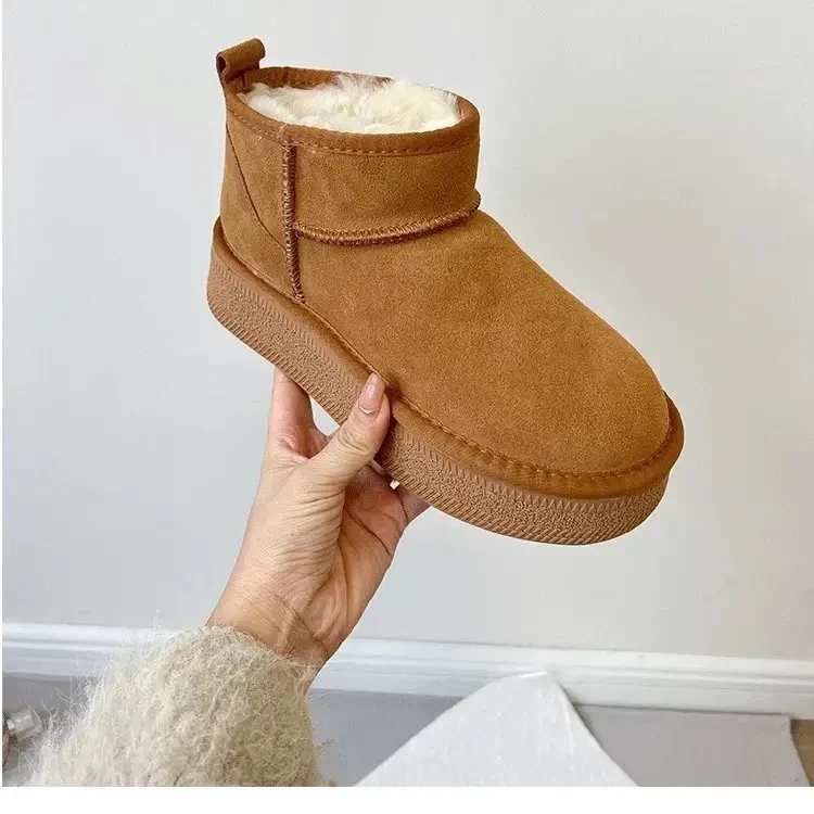 复古韩版加绒保暖厚底女款雪地靴冬季百搭