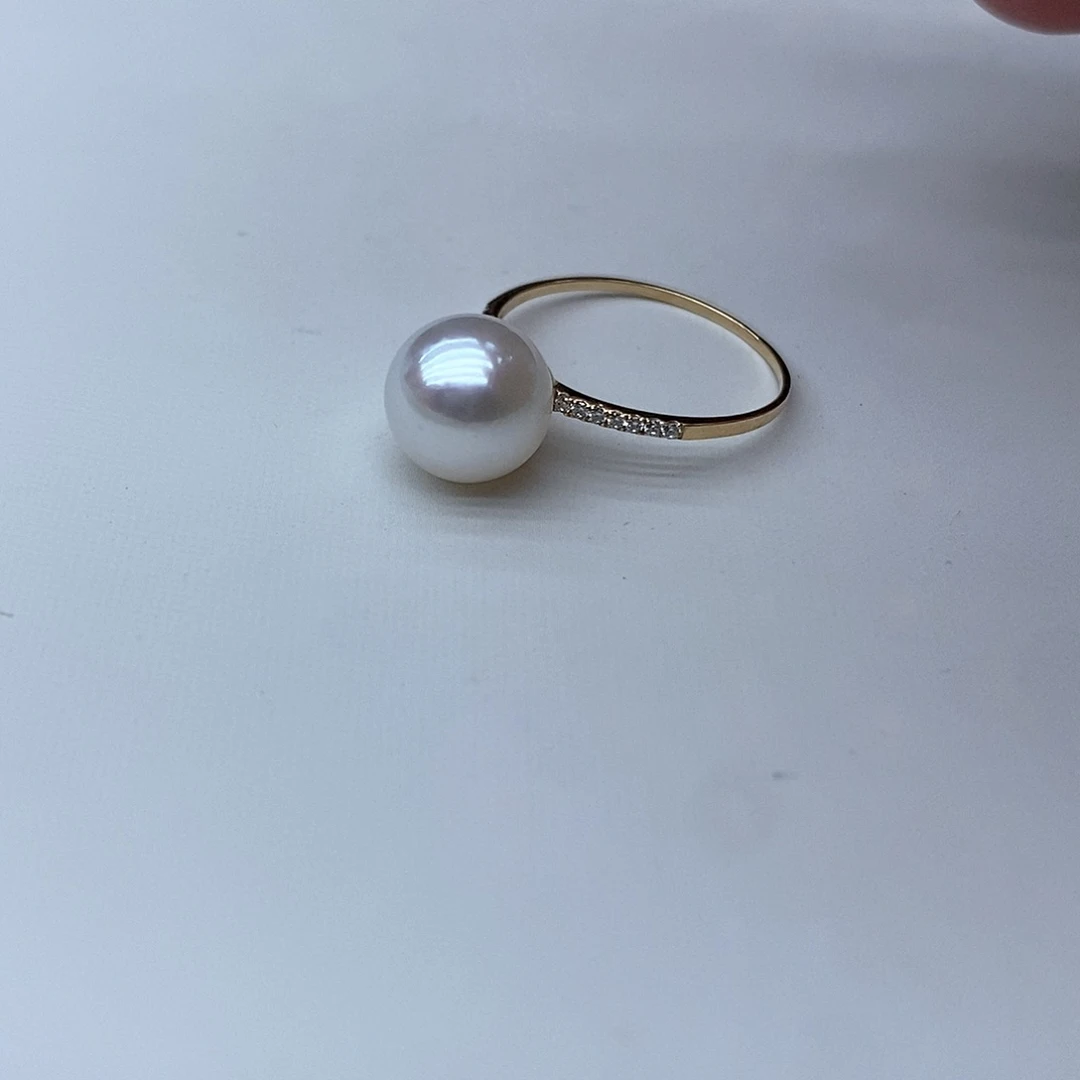 海水珍珠戒指18K金镶嵌