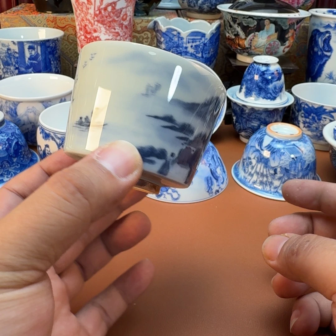 千***然陶杯子景德镇全手工手绘陶瓷