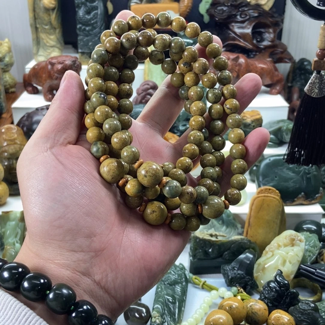 岫岩河磨玉（透闪石质玉）未镶嵌手串