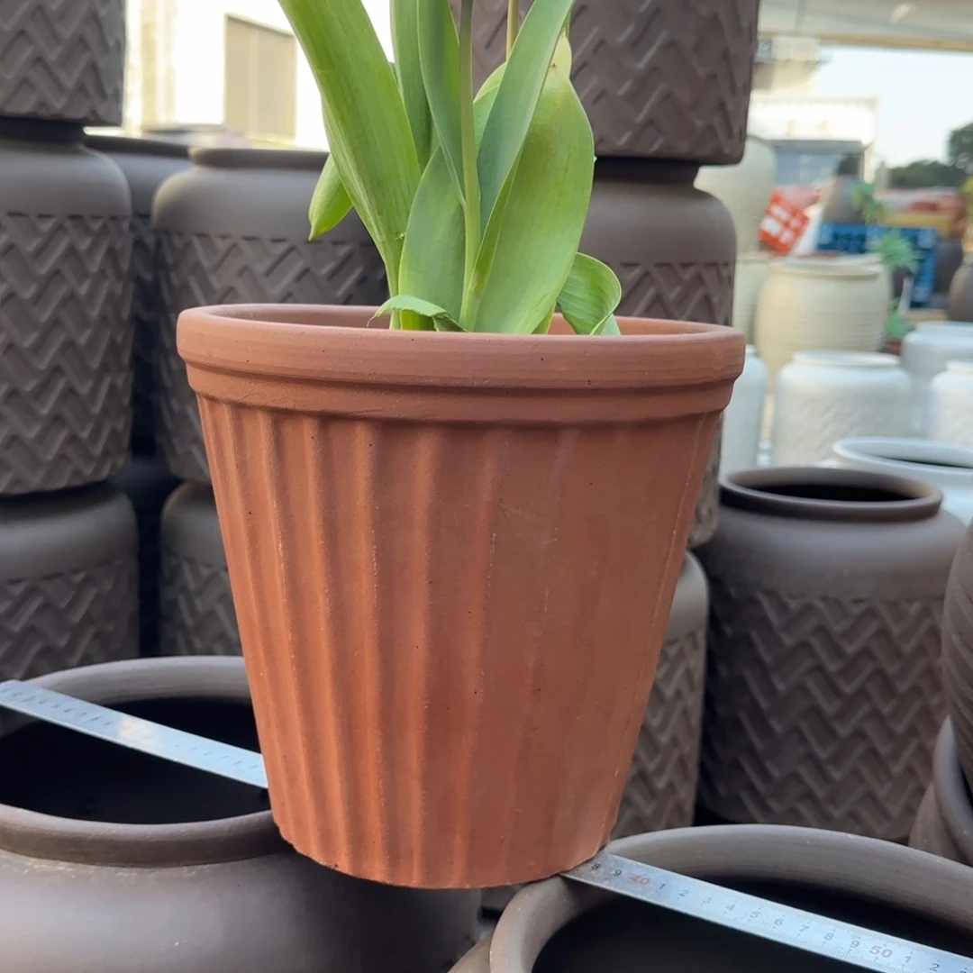 紫砂花盆口24高23宜兴紫砂微瑕