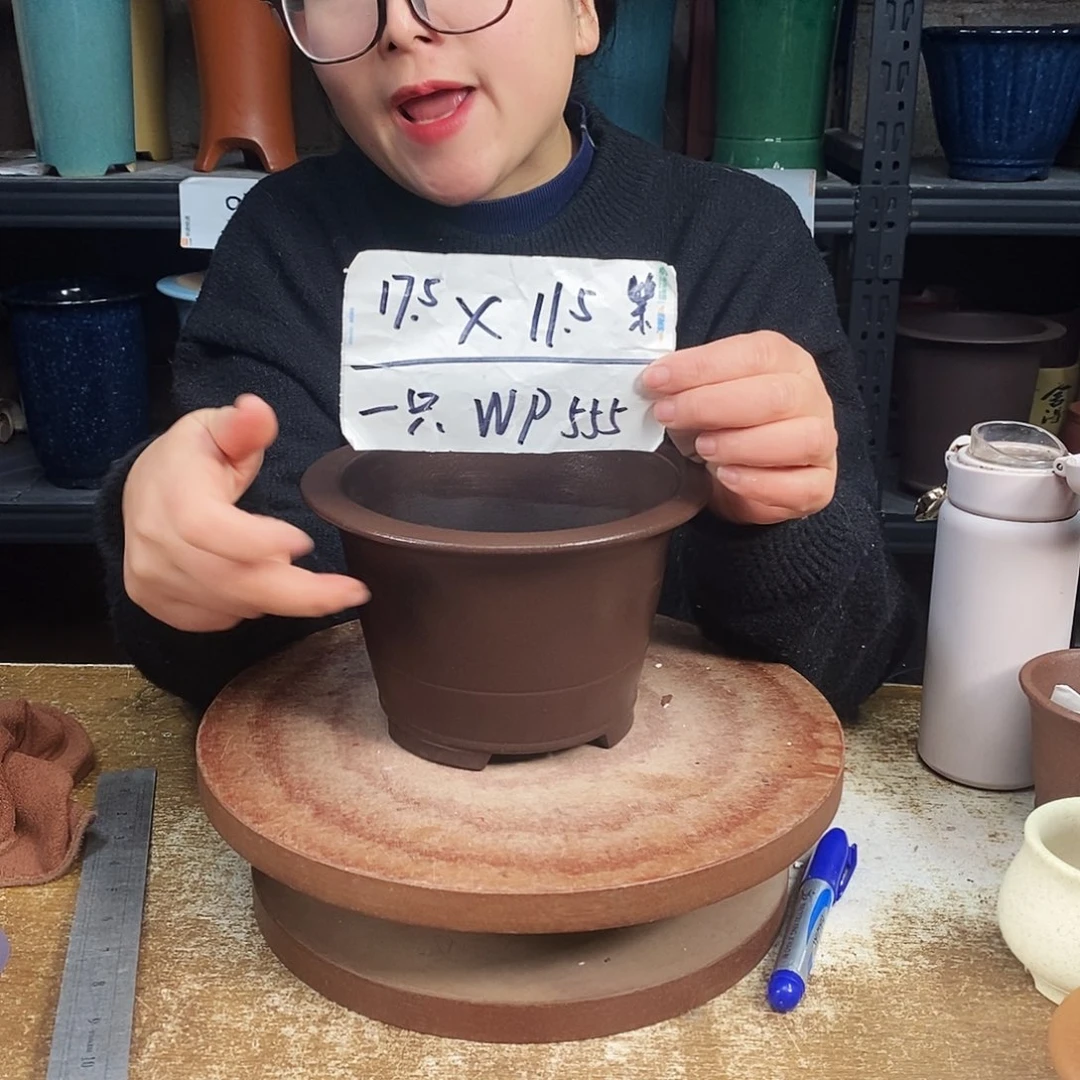 紫砂一只花盆货号WP555