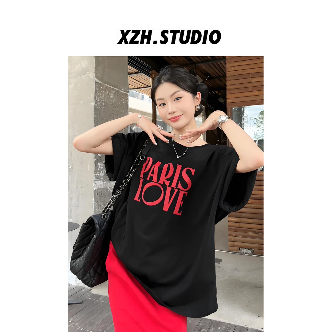 徐子涵ZIHAN 飞飞袖白色短袖t恤女装ins时尚百搭减龄显瘦棉布上衣