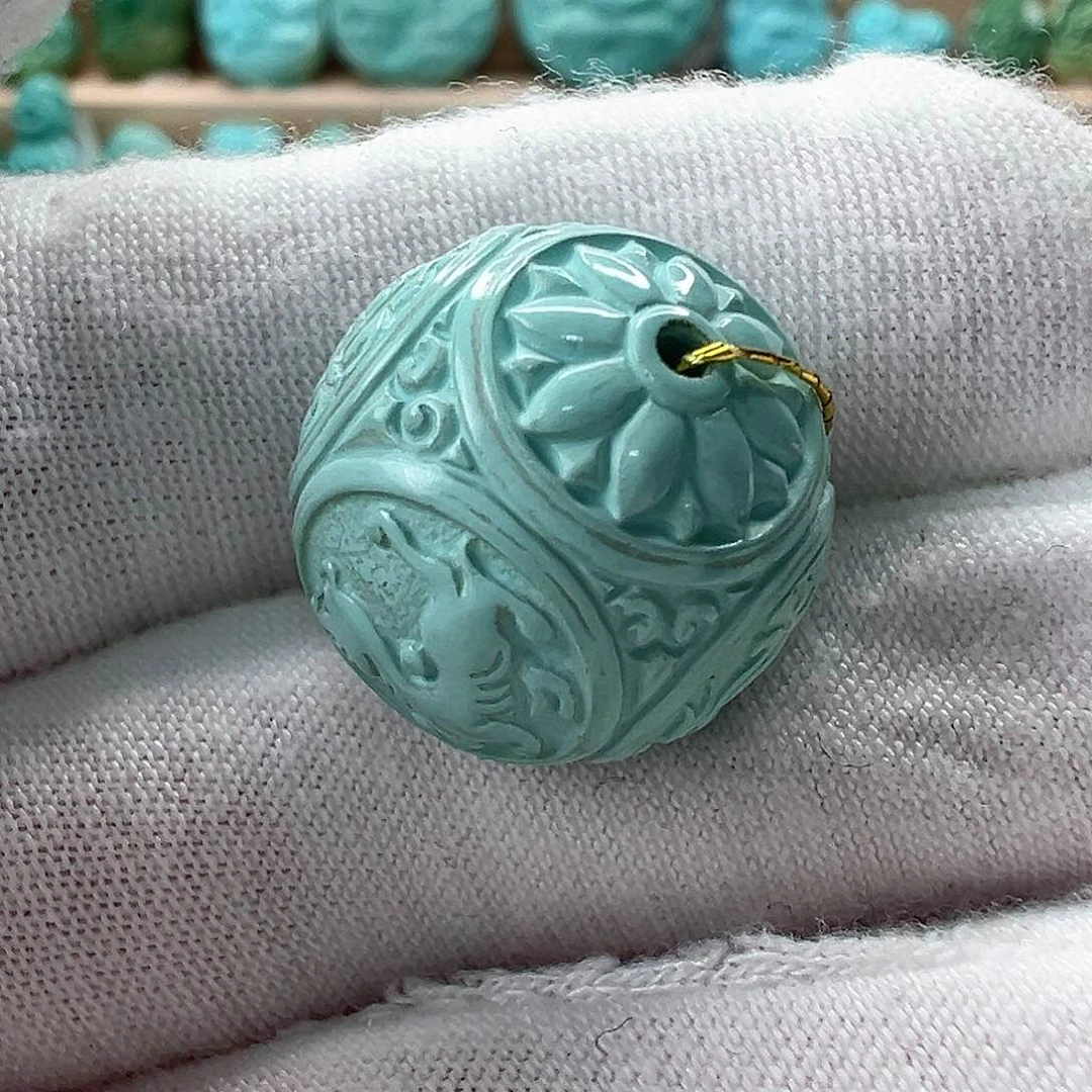 未镶嵌绿松石四方神兽17.1mm