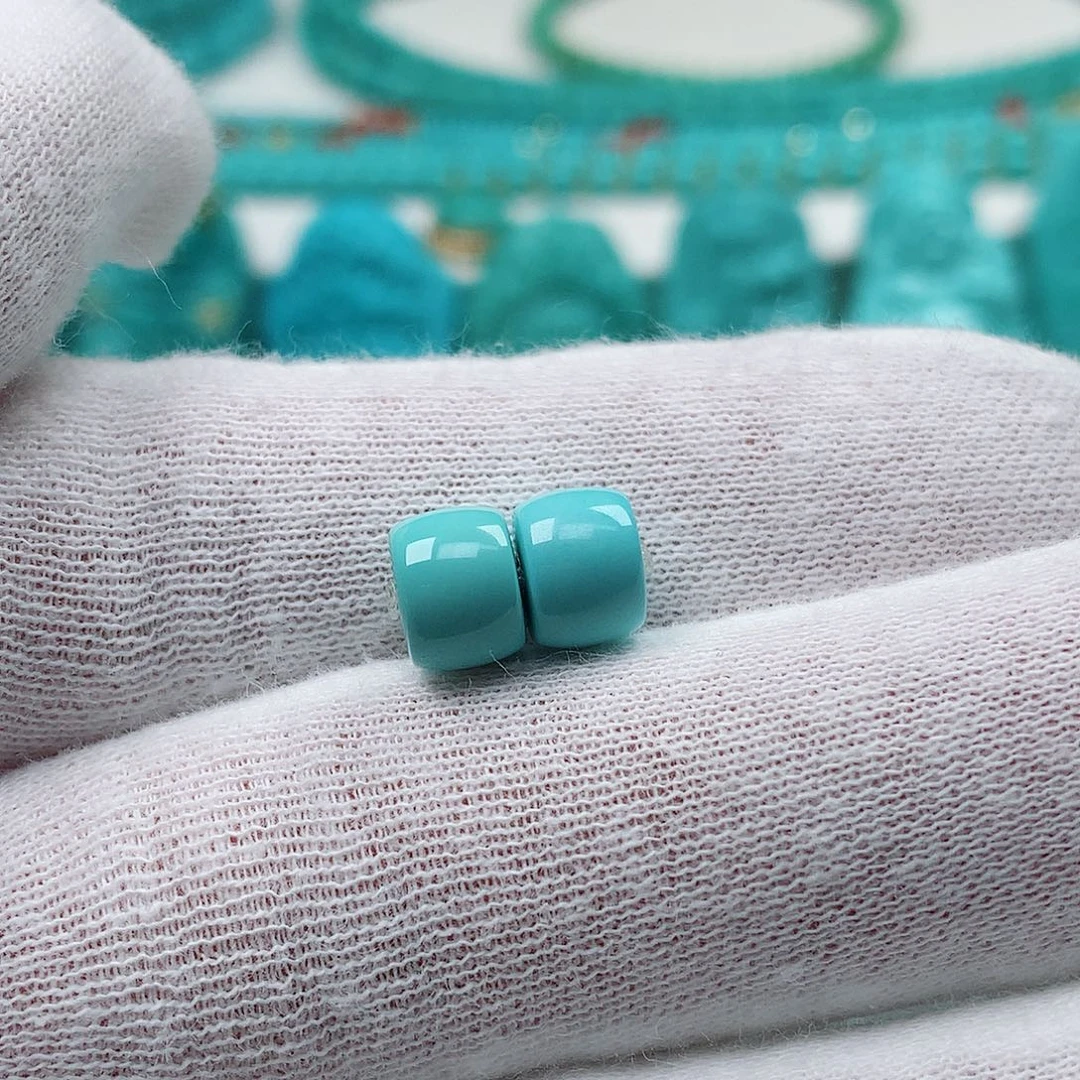 绿松石未镶嵌直切7.6mm