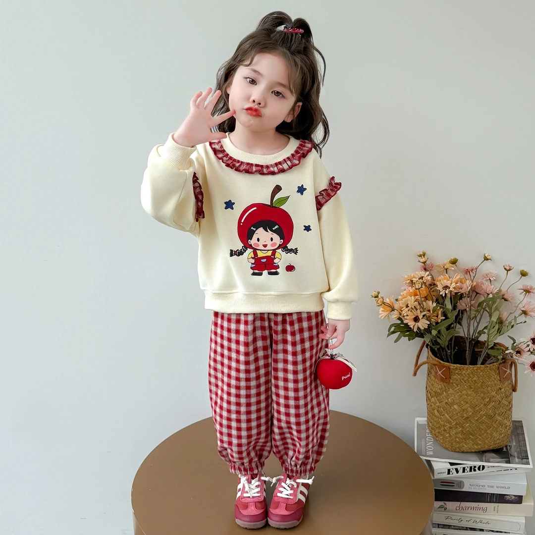 巴拉巴拉男孩女孩女童卡通卫衣套装秋季2025新款宝宝秋装儿童洋气