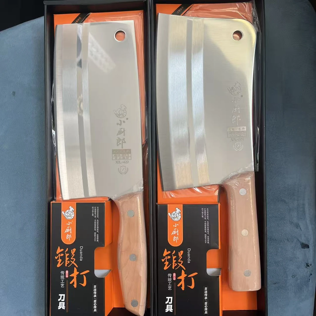 新疆包邮高碳钢龙水手工锻打菜刀砍骨刀家用商用礼盒包装锋利刀子