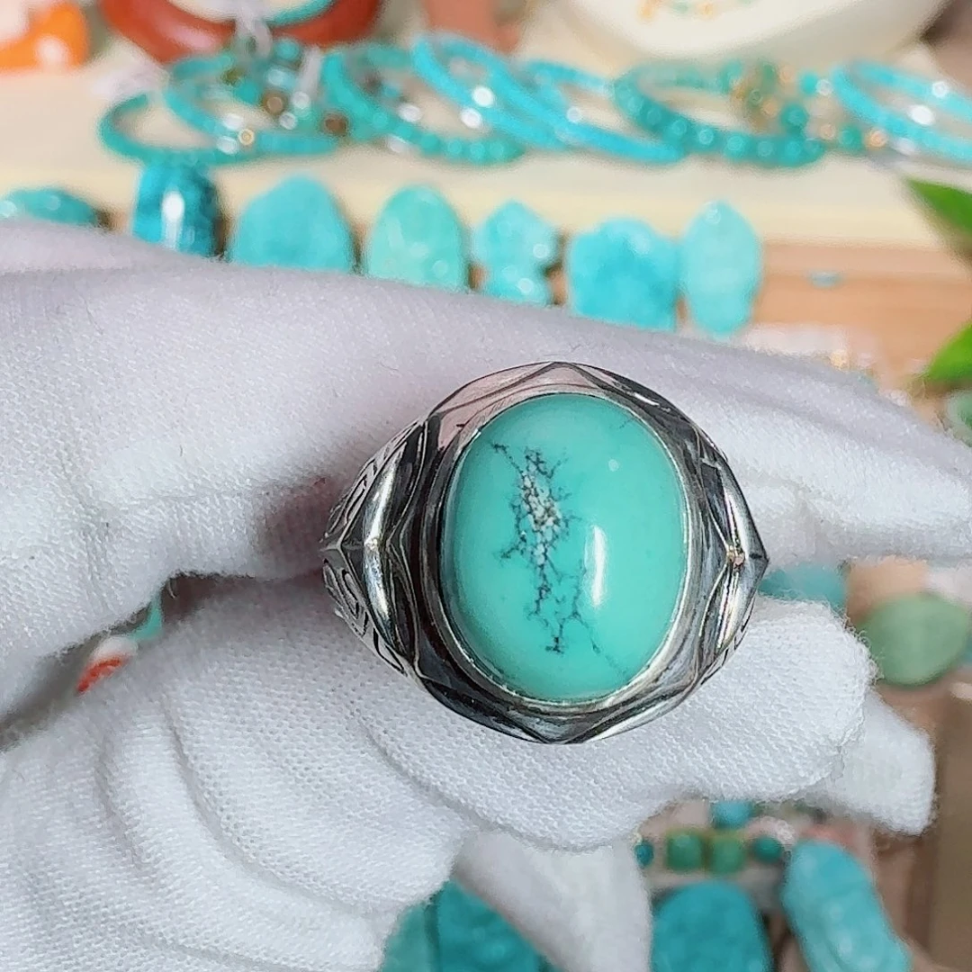 绿松石银S925镶嵌珠宝奇石