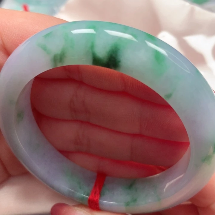 翡翠手镯未镶嵌紫飘花1