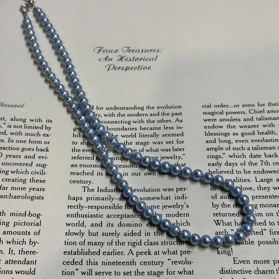 珍珠项链 日本蓝色珠珠项链 约5-6mm ZB251310